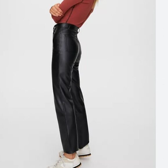 ARITZIA Wilfred Melina Pant EUC Black Faux Leather 4